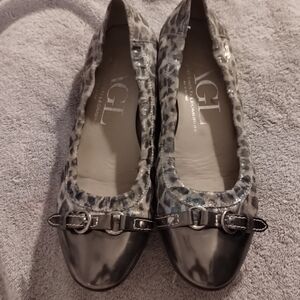 AGL Metallic Leopard Print Flats